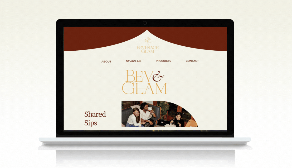 Diseño UI/UX para marca Beverage & Glam