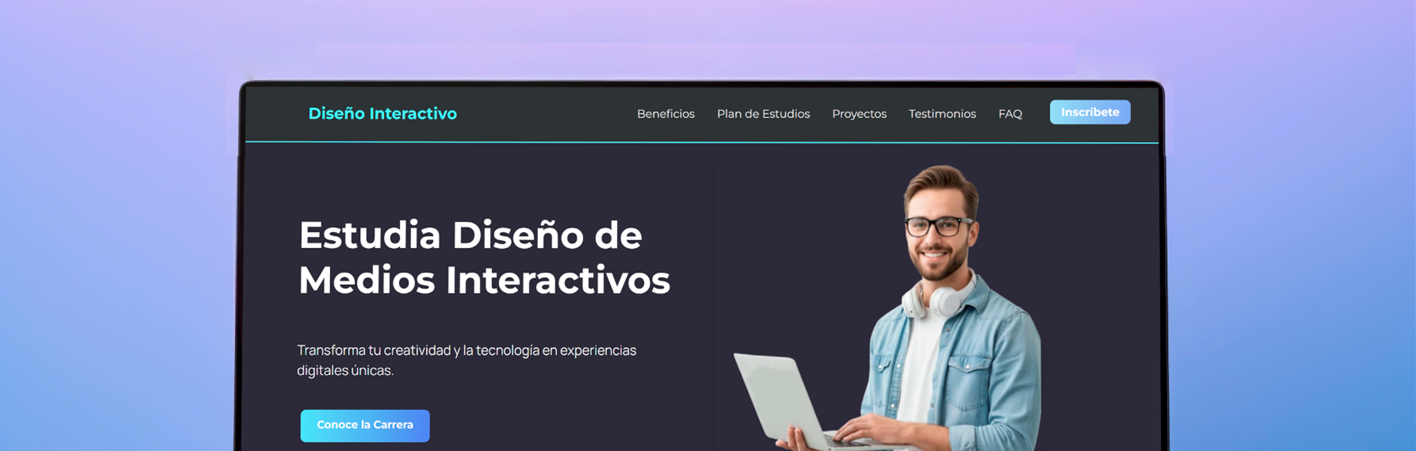 Mockup principal de Landing Page DMI
